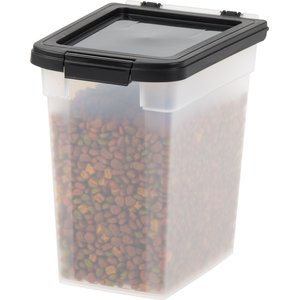 IRIS WeatherPro Airtight Food Storage Container, Clear/Black, Medium