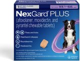 NexGard PLUS Chew for Dogs, 33.1-66 lbs. (Purple Box)