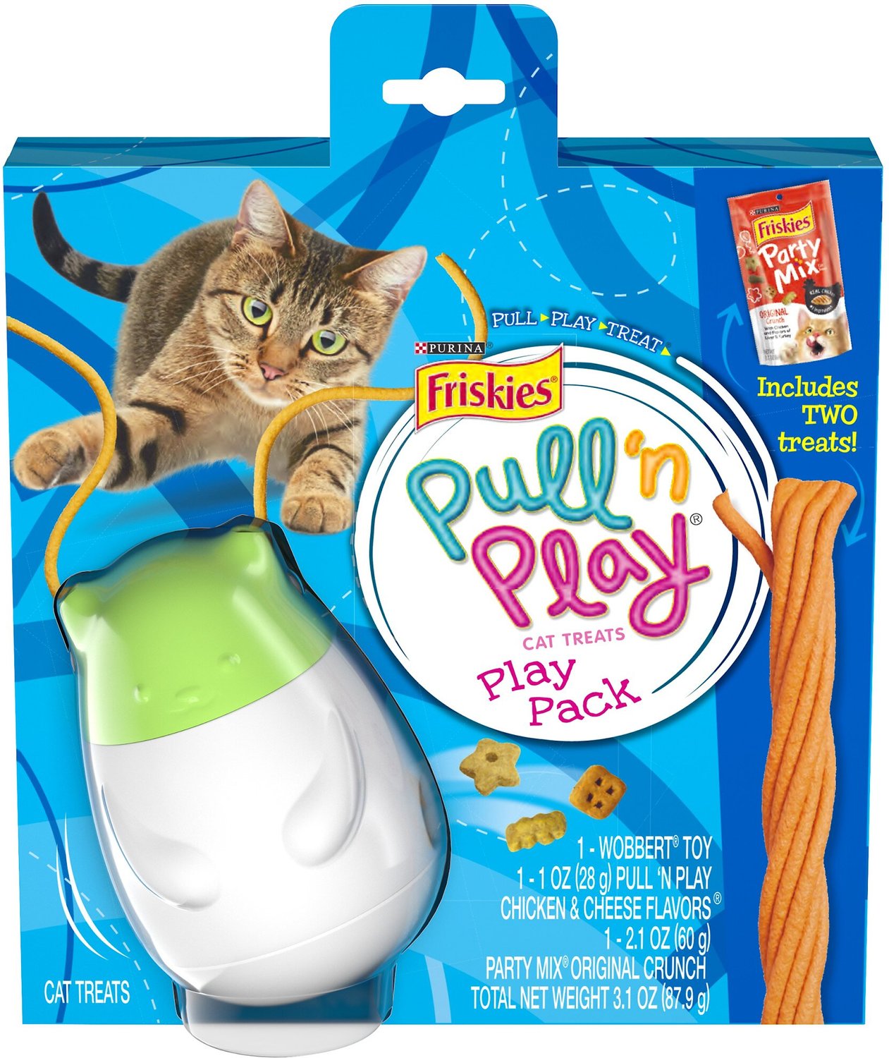 FRISKIES Pull 'n Play Play Pack Cat Treat Toy, 2 treats with toy ...