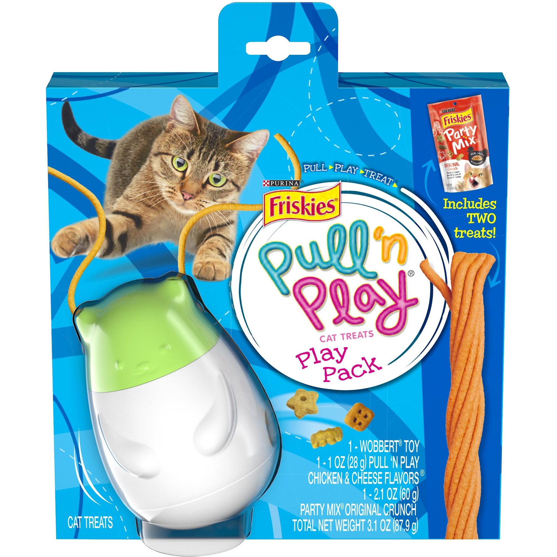 Discontinued FRISKIES Pull n Play Play Pack Cat Treat Toy 2 treats with toy Chewy