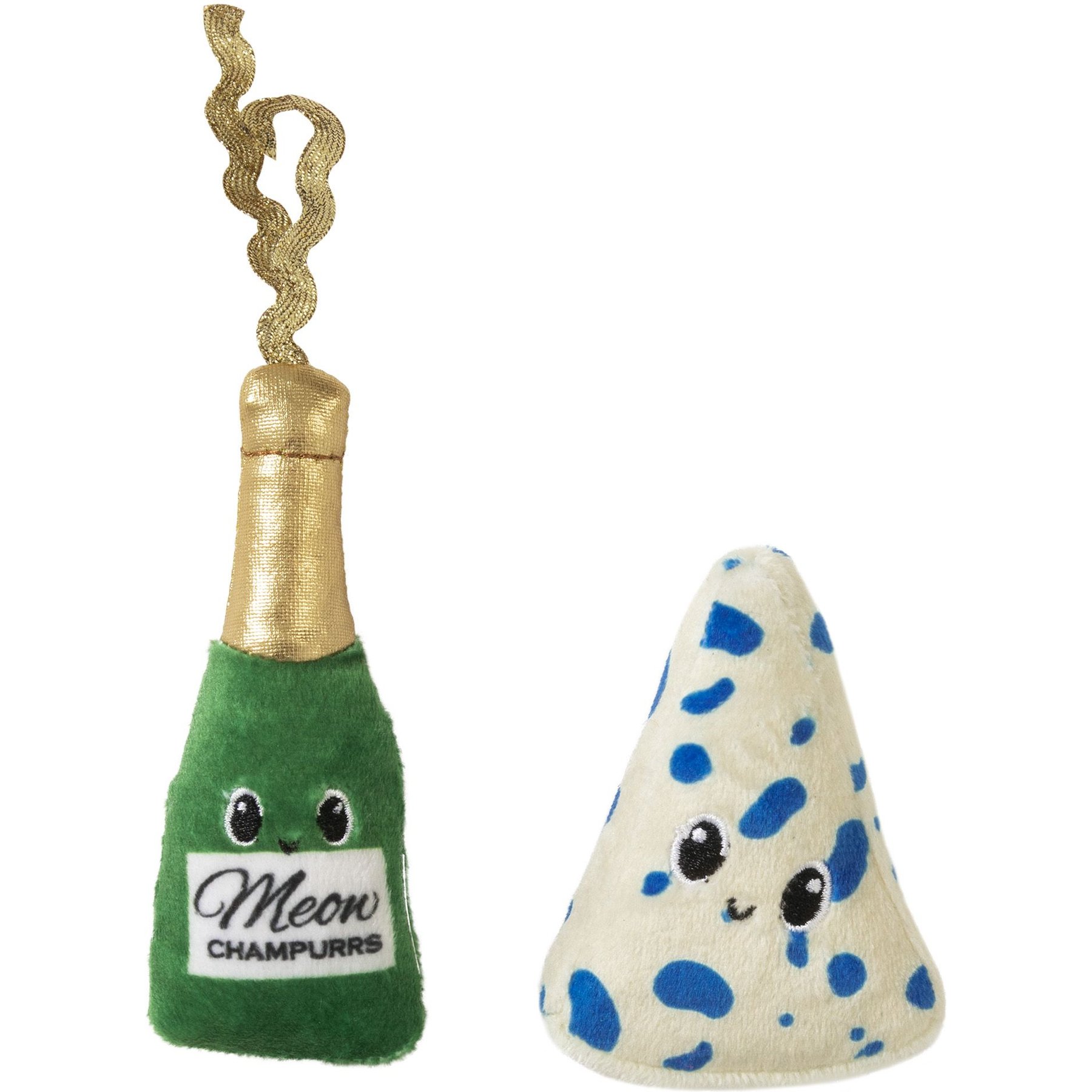 Pearhead Cheese & Wine Plush, Crinkle & Catnip Cat Toys