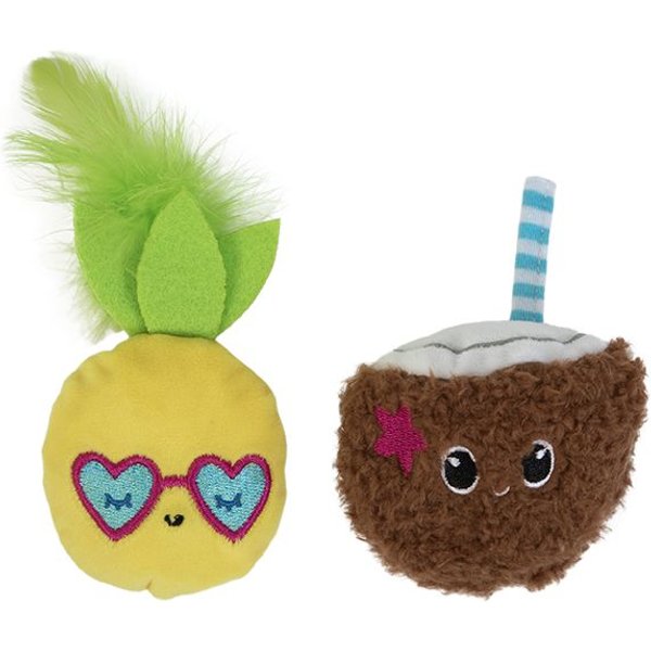Quirky Kitty Purrfect Pina Colada Catnip Plush Cat Toy, 2 count