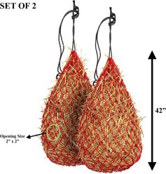 Majestic Ally Slow Feed Hay Net 42-in Horse Supplies, Red slide 2 of 4