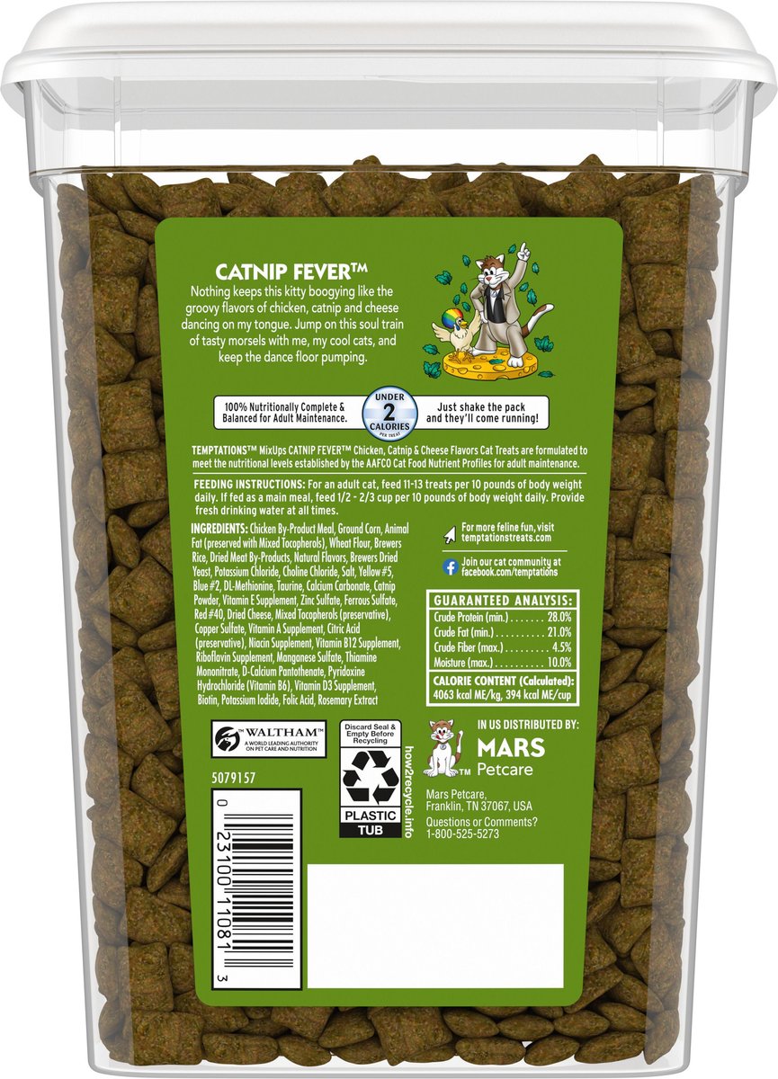 TEMPTATIONS MixUps Catnip Fever Flavor Soft & Crunchy Cat Treats, 16oz