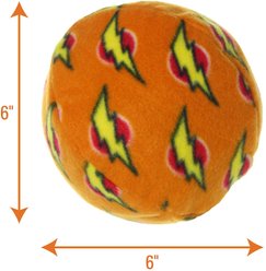 Mighty Squeaky Stuffing-Free Plush Ball Dog Toy, Orange, Large slide 2 of 5