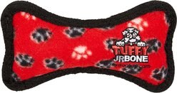 Tuffy's Junior Bone Squeaky Plush Dog Toy, Red Paws