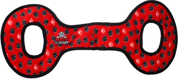 Tuffy's No Stuff Ultimate Tug-O-War Squeaky Plush Dog Toy, Red Paws slide 1 of 6