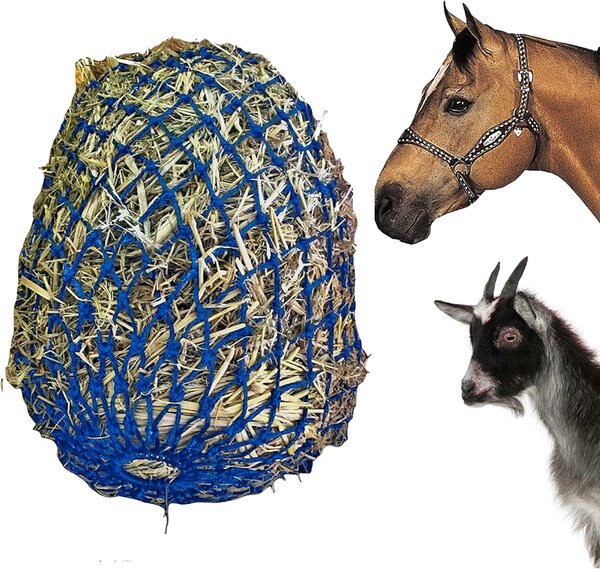 MAJESTIC ALLY Ultra Slow Feed Hay Net, 2 x 2in, Royal Blue
