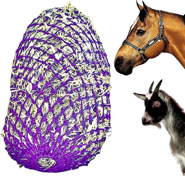 MAJESTIC ALLY Ultra Slow Feed Hay Net, 2 x 2in, Purple