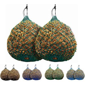 Rete Fieno Slow Feed Per Cavalli - 2 Pezzi, Fori 3.8x3.8 Cm, Regolabile