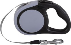 Pounce + Fetch 16-ft Retractable Dog Leash, Grey, Medium