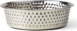 PetRageous Designs Crete Hammered Stainless Steel Dog & Cat Bowl, Metallic, 7.68-inches