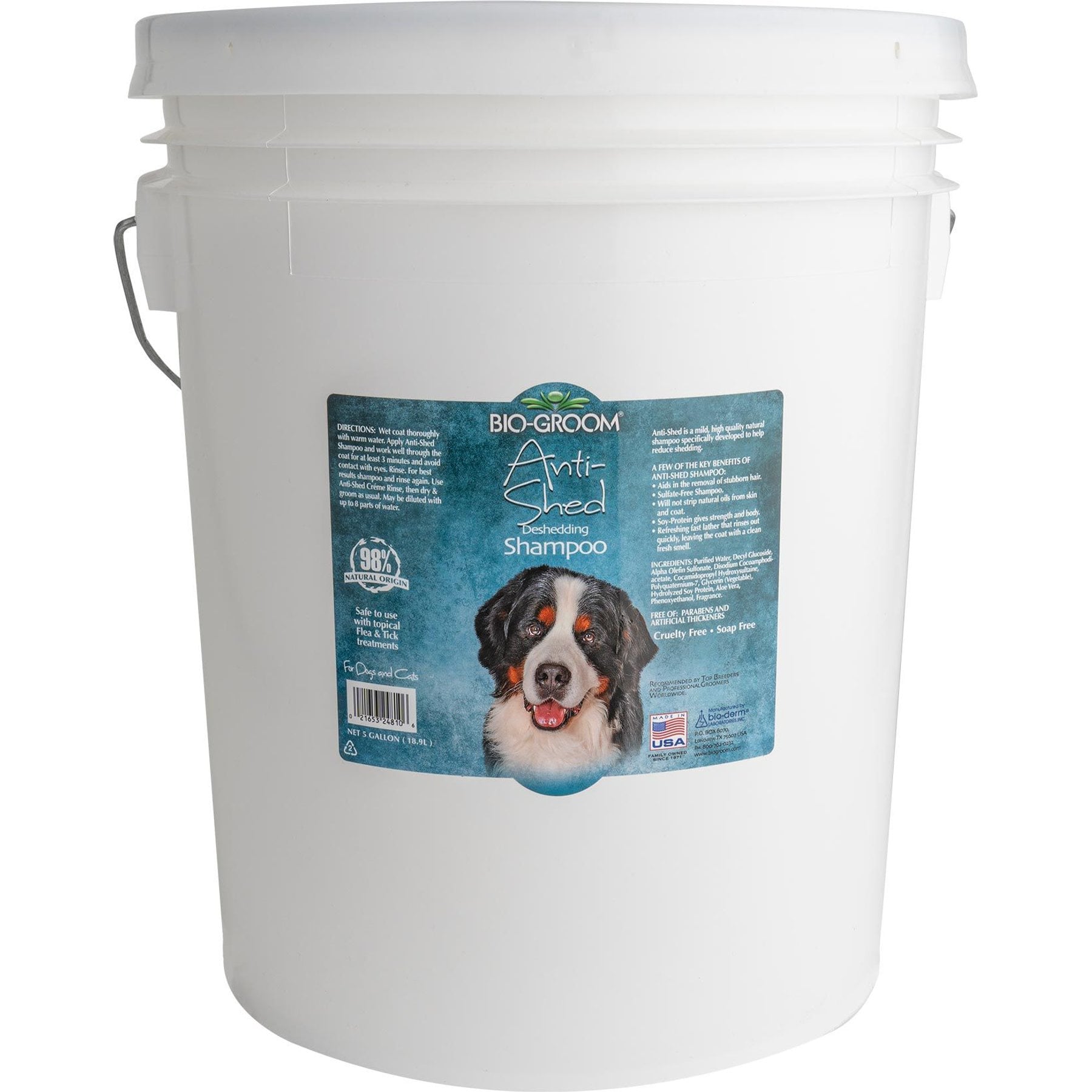 Bio-Groom Bio-Groom Anti-Shed Deshedding Dog Shampoo, 5-gallon pail