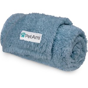 PetAmi Fluffy Fleece Cat & Dog Throw Blanket, Blue, Small 