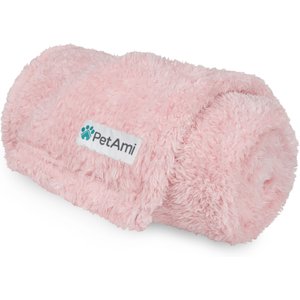 PetAmi Fluffy Fleece Cat & Dog Throw Blanket, Pink, Small 