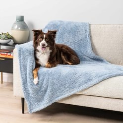 PetAmi Fluffy Fleece Cat & Dog Throw Blanket, Blue, Large 