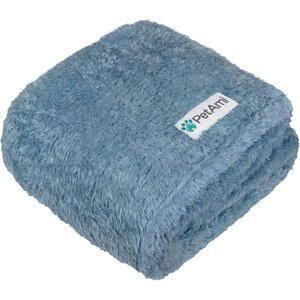 PetAmi Fluffy Fleece Cat & Dog Throw Blanket, Blue, X-Large 