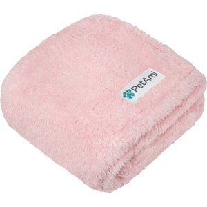 PetAmi Fluffy Fleece Cat & Dog Throw Blanket, Pink, X-Large 