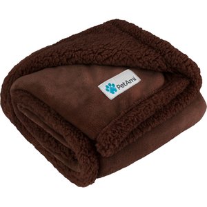 PetAmi Sherpa Dog & Cat Reversible Blanket, Brown/Brown Sherpa, X-Large