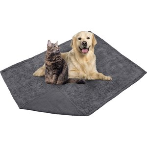 PetAmi Furry Faux Fur Waterproof Cat & Dog Blanket, Grey, X-Large 