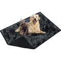 PetAmi Furry Faux Fur Waterproof Cat & Dog Blanket, Tie-Dye Black, X-Large 