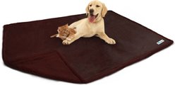 PetAmi Waterproof Couch Cat & Dog Blanket, Brown/Brown Sherpa, Queen