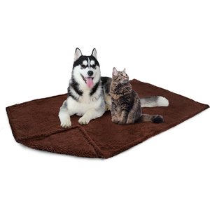 PetAmi Fluffy Waterproof Cat & Dog Blanket, Brown, Queen 