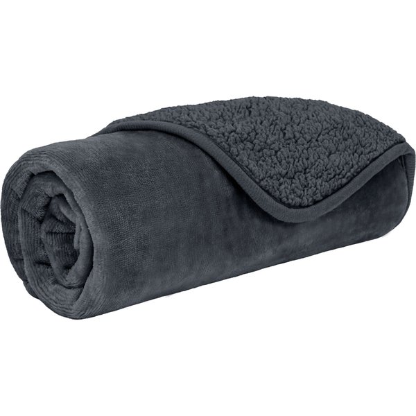 FurHaven Snuggly & Warm Faux Lambswool & Terry Waterproof Pet Throw Blanket - Large - Espresso