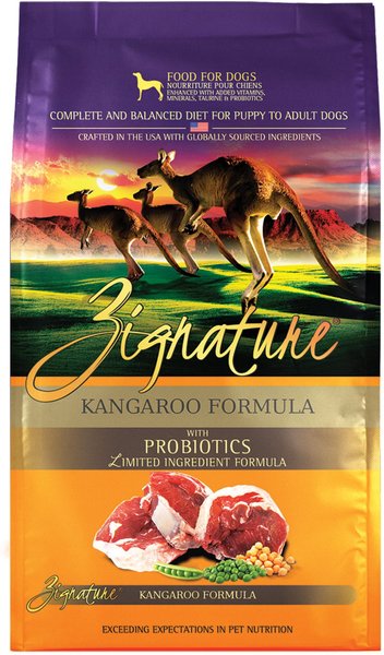 Zignature Kangaroo Limited Ingredient Formula With Probiotics Dry Dog Food, 4-lb bag slide 1 of 10