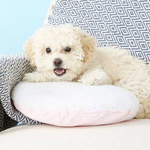 PetZu Heartbeat Dog Pillow, Pink/White
