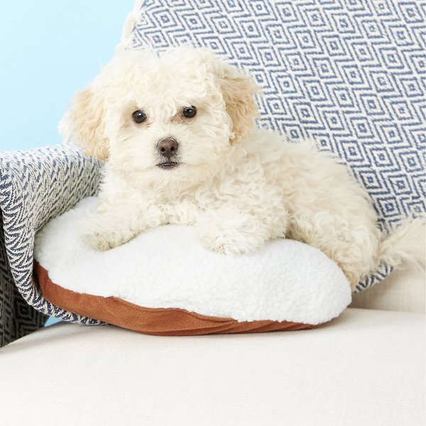 PetZu Heartbeat Dog Pillow, Chocolate/White slide 1 of 10