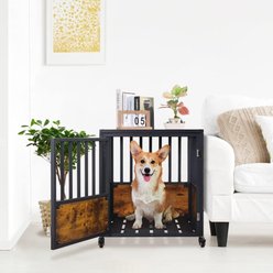 SMONTER Wooden Furniture Style Dog Crate, 28-in