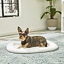 MidWest Quiet Time Deluxe Fleece Double Bolster Dog Crate Mat, 24-in