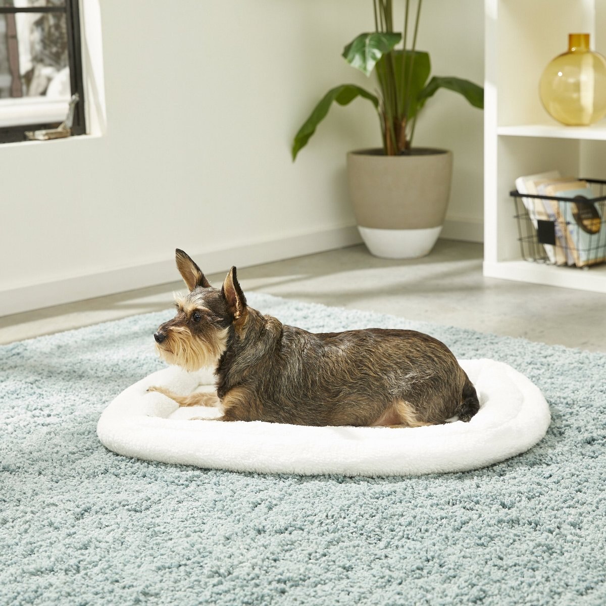 MIDWEST Quiet Time Deluxe Fleece Double Bolster Dog Crate Mat, 24in