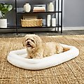 MidWest Quiet Time Deluxe Fleece Double Bolster Dog Crate Mat, 30-in