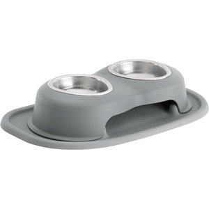 WeatherTech Double High Stainless Steel Cat & Dog Pet Feeding System, Dark Grey, 8-oz