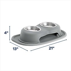 WeatherTech Double High Stainless Steel Cat & Dog Pet Feeding System, Dark Grey, 8-oz slide 2 of 2