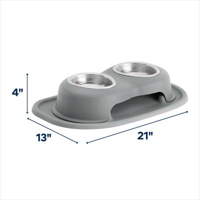 Show full view: WeatherTech Double High Stainless Steel Cat & Dog Pet Feeding System, Dark Grey, 8-oz slide 2 of 2