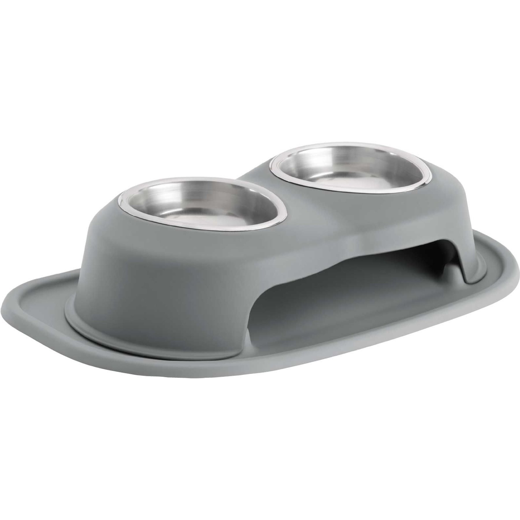 WeatherTech Double High Stainless Steel Cat & Dog Pet Feeding System, Dark Grey, 16-oz