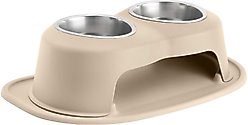 WeatherTech Double High Stainless Steel Cat & Dog Pet Feeding System, Tan, 32-oz/6-in