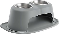 WeatherTech Double High Stainless Steel Cat & Dog Pet Feeding System, Dark Grey, 32-oz/8-in