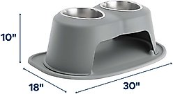 WeatherTech Double High Stainless Steel Cat & Dog Pet Feeding System, Dark Grey, 32-oz/8-in slide 2 of 2