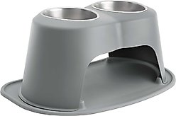 WeatherTech Double High Stainless Steel Cat & Dog Pet Feeding System, Dark Grey, 64-oz/10-in