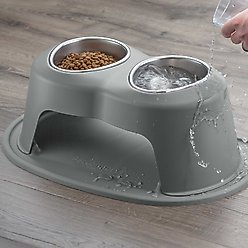 WeatherTech Double High Stainless Steel Cat & Dog Pet Feeding System, Dark Grey, 64-oz/10-in slide 2 of 2