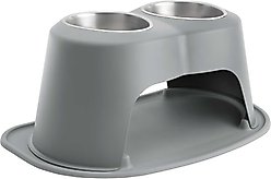 WeatherTech Double High Stainless Steel Cat & Dog Pet Feeding System, Dark Grey, 64-oz/12-in