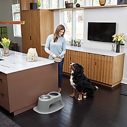 WeatherTech Double High Stainless Steel Cat & Dog Pet Feeding System, Dark Grey, 64-oz/12-in slide 2 of 2
