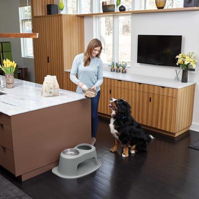 Show full view: WeatherTech Double High Stainless Steel Cat & Dog Pet Feeding System, Dark Grey, 64-oz/12-in slide 2 of 2