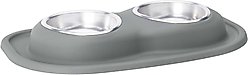 WeatherTech Double Low Stainless Steel Cat & Dog Pet Feeding System, Dark Grey, 16-oz/2-in