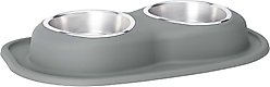WeatherTech Double Low Stainless Steel Cat & Dog Pet Feeding System, Dark Grey, 32-oz/3-in