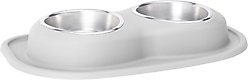 WeatherTech Double Low Stainless Steel Cat & Dog Pet Feeding System, Light Grey, 32-oz/3-in